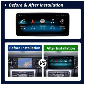 Opgrader din Mercedes SLK W171 Android Head Unit 2008-2011 NTG4.5 med 8-core CPU, 4+64GB eller 6+128GB, 12,3″ IPS-skærm, DSP, Wireless CarPlay & Android Auto.