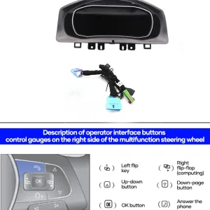 VW Volkswagen Tiguan digitalt instrumentpanel 2009–2017 5 Volkswagen Tiguan digital instrumentklynge 2009–2017 12.3 inch bageste stik og kabelforbindelser