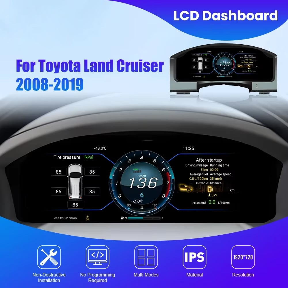 Toyota Land Cruiser LC200 digitalt instrumentpanel (2008–2021)