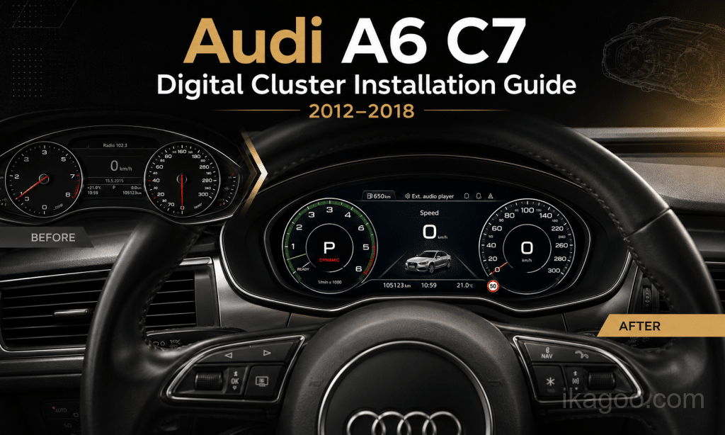 Sådan installerer du et digitalt instrumentpanel til Audi A6 C7 (2012-2018)