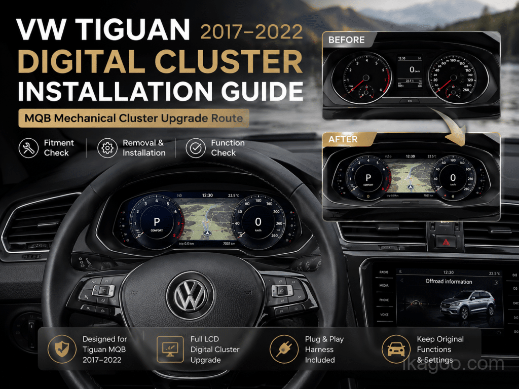 Installationsvejledning til Volkswagen Tiguan MQB digitalt cluster (2017-2022)
